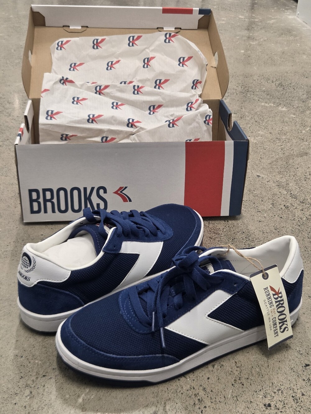 Brooks Heritage Doherty Men’s 8.5 Estate Blue White New Unworn w/ Box Tags